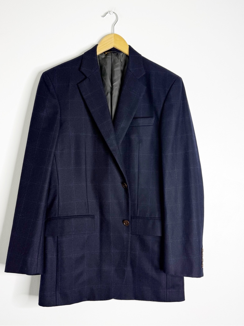 Brooks Brothers 1818 Madison Navy Wool Cashmere Blazer 40L Full Canvas